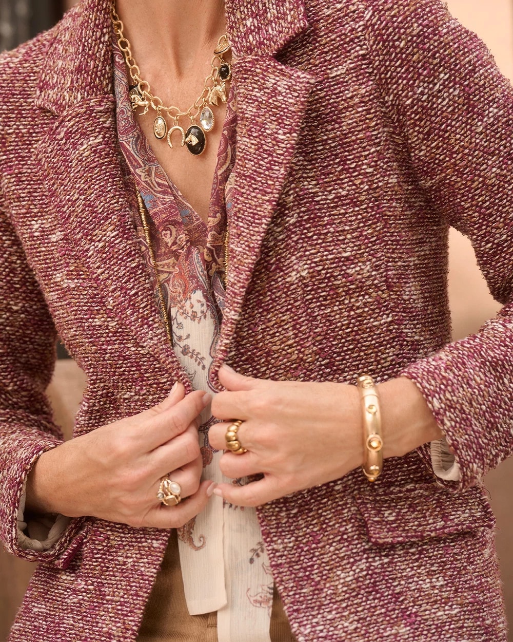 Tweed Sweater Blazer