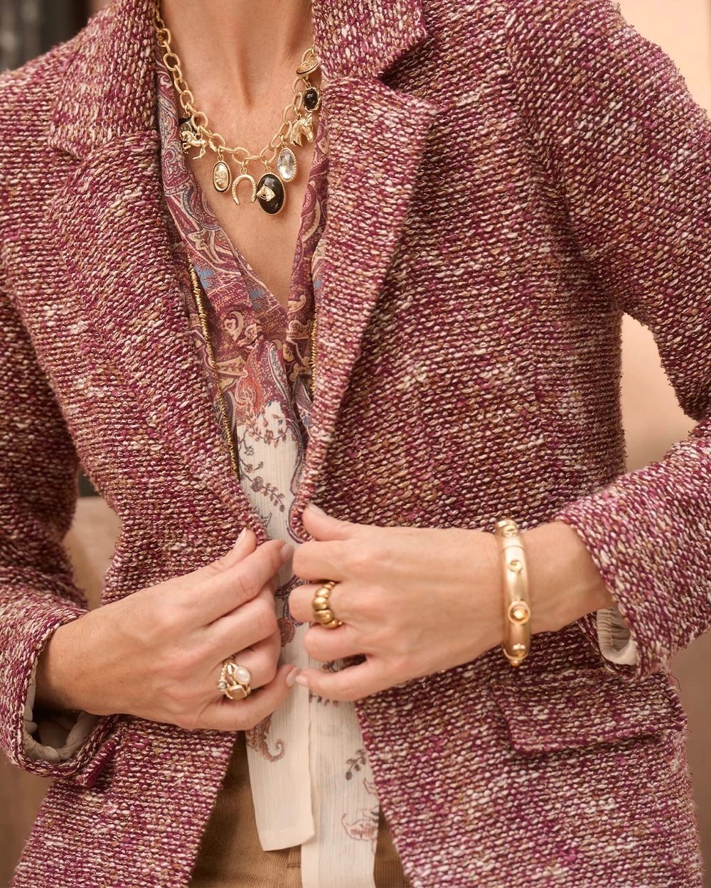 Tweed Sweater Blazer