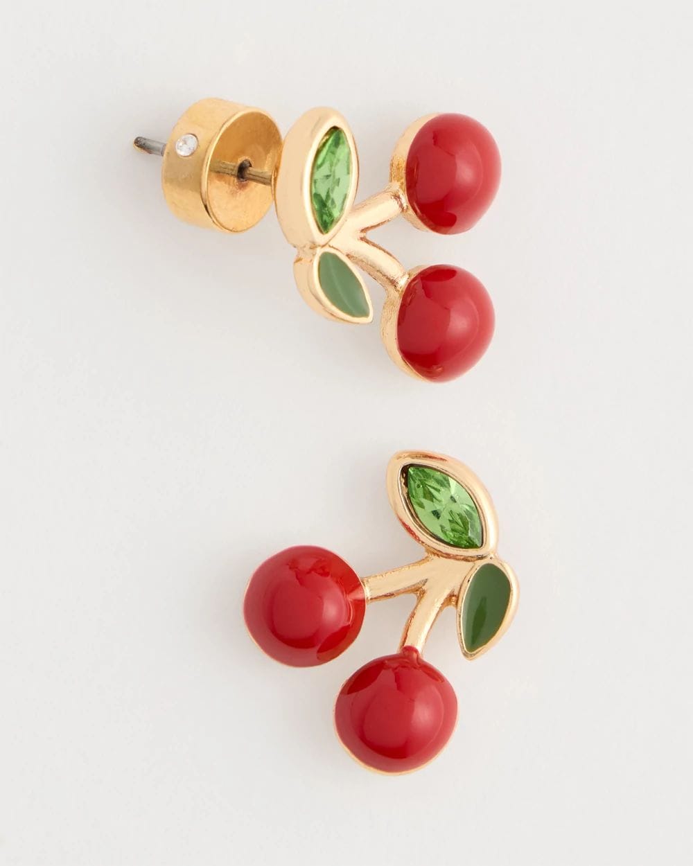 Red Cherry Stud Earrings click to view larger image.