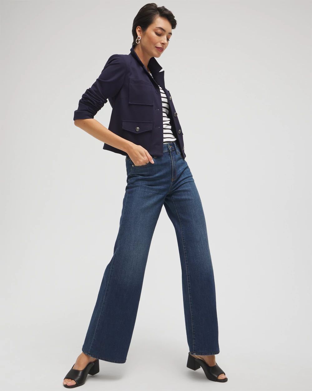 Ponte Cropped Jacket