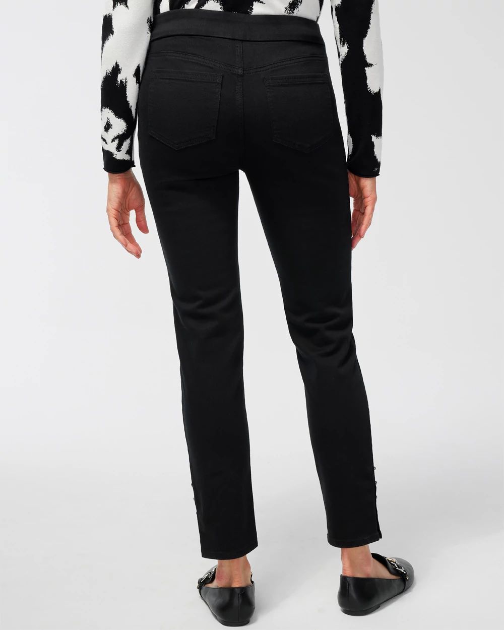 Studded Hem Pull-On Ankle Jeggings