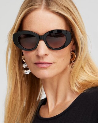 Black & Tort Print Sunglasses