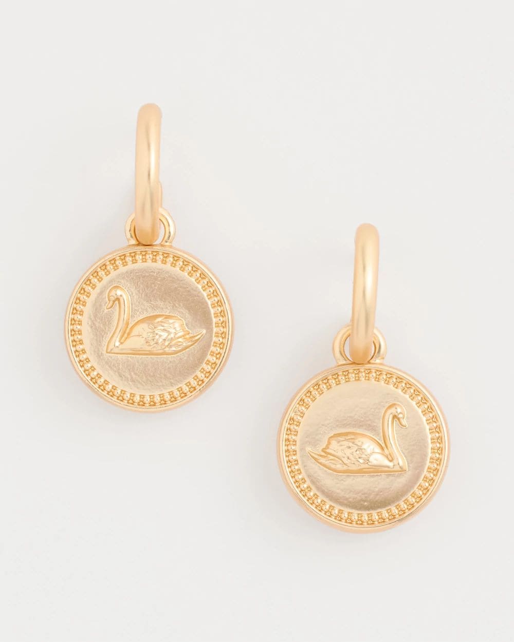 Swan Mini Charm Earrings
