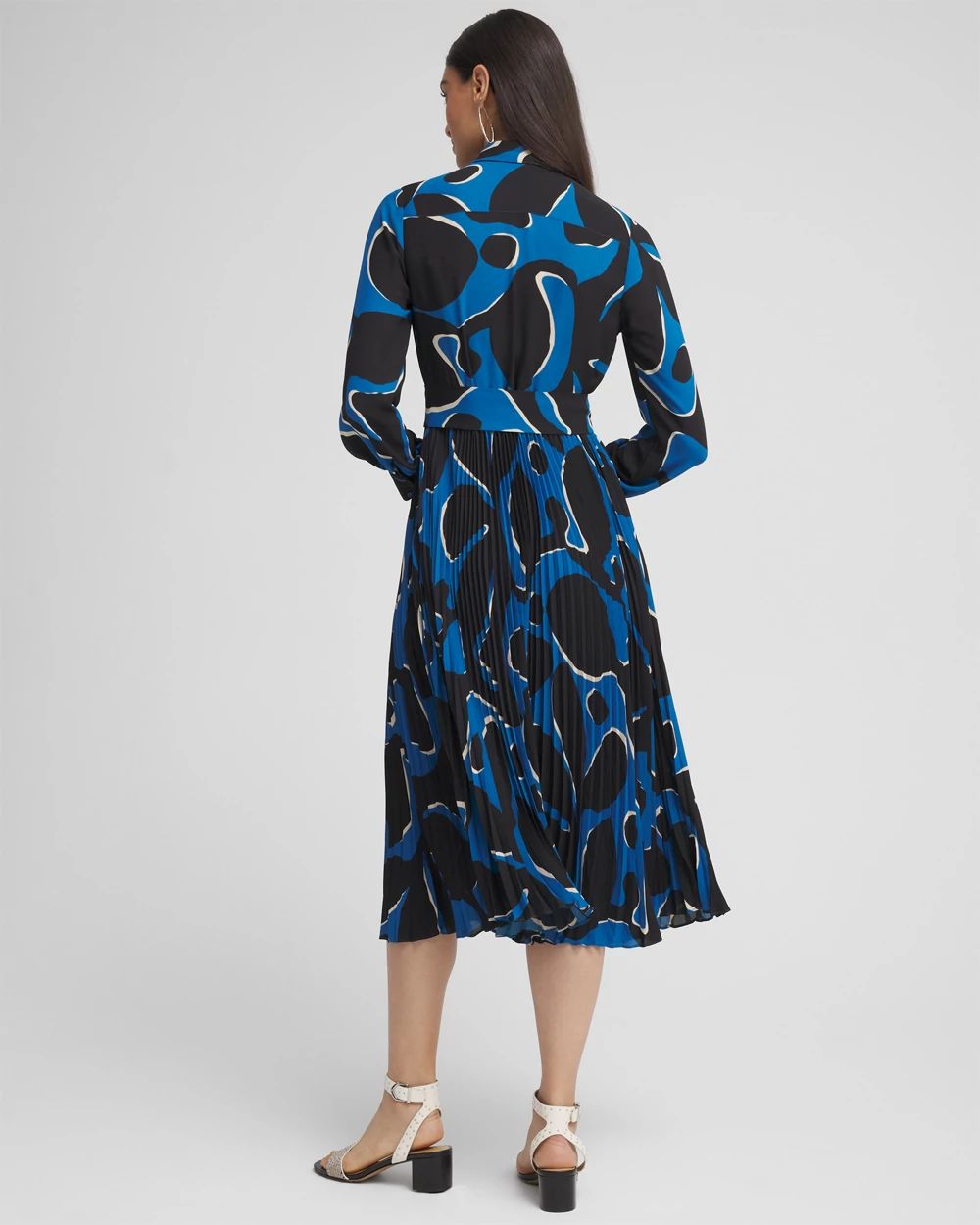Pleated Tiered Shirt Dress