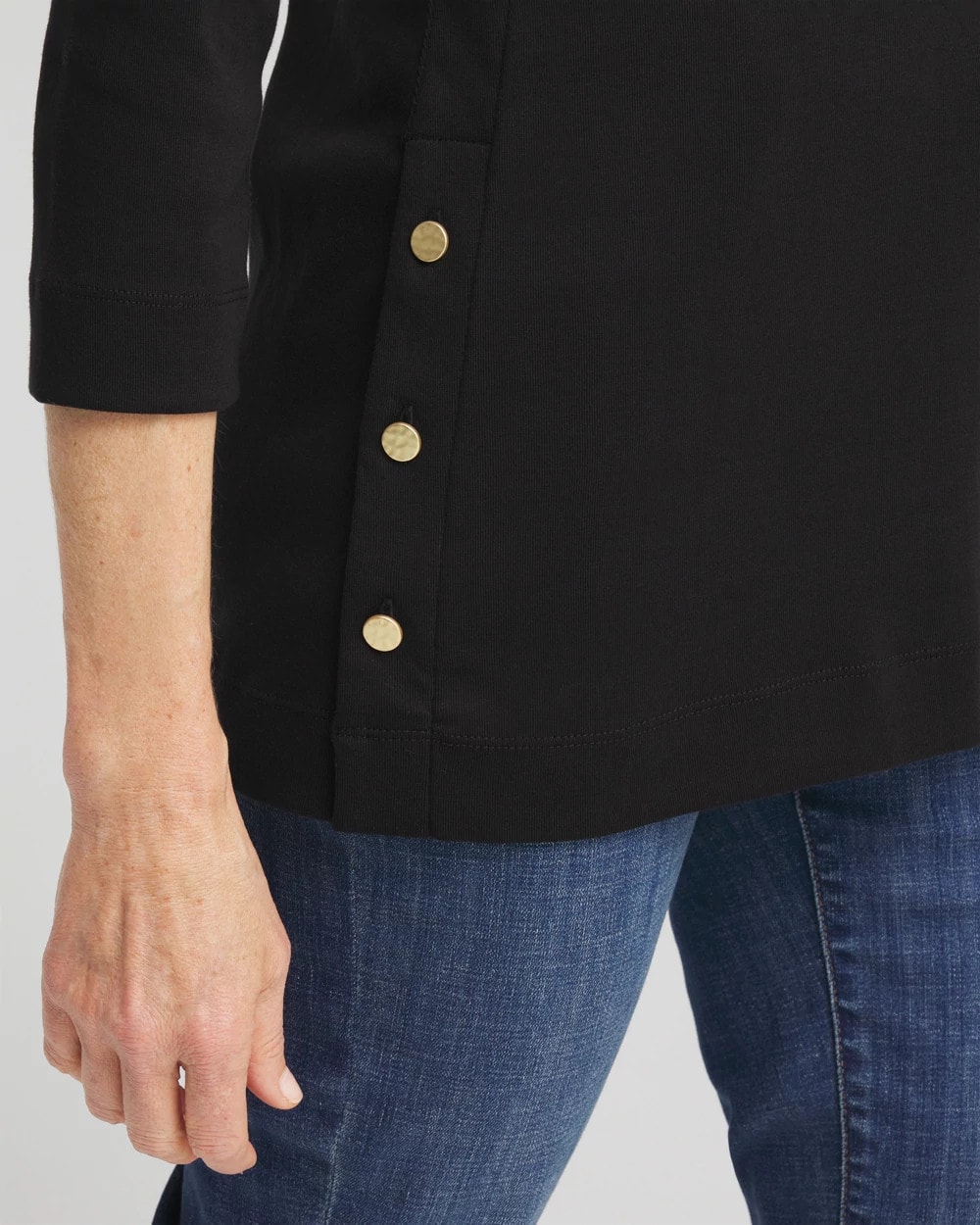 V-neck Button Detail Tunic