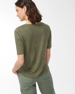 Linen Sequin Parrot Tee