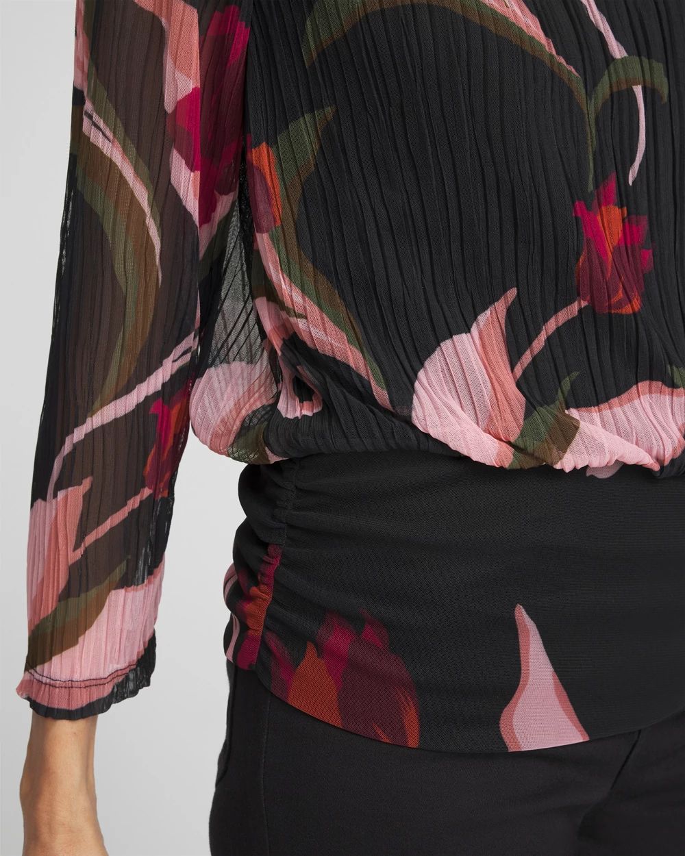 Textured Mesh Banded Hem Top click to view larger image.