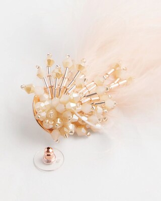 No Droop™ Blush Feather Drop Earrings click to view larger image.