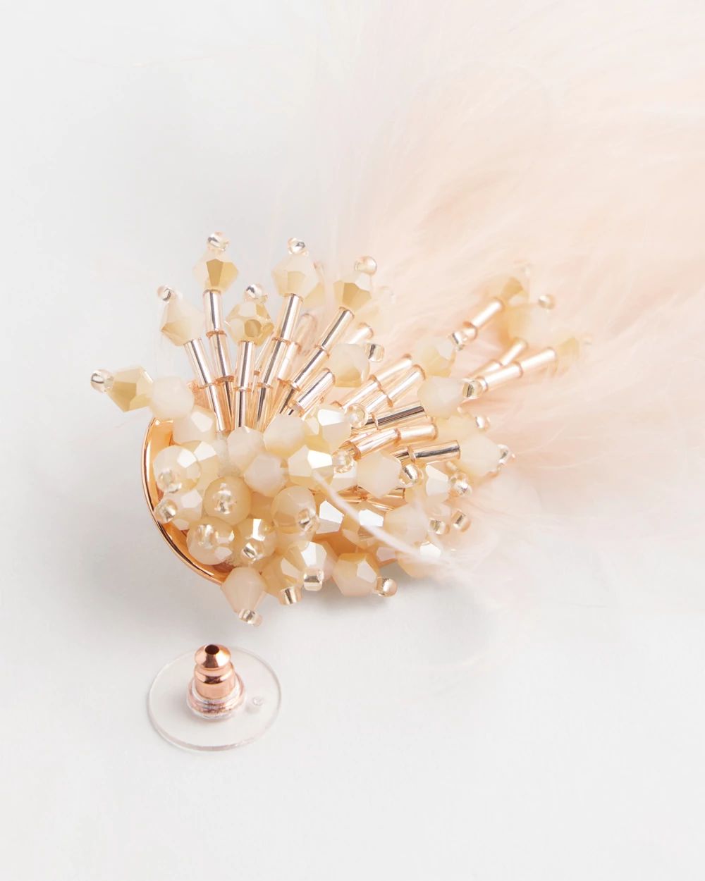 No Droop™ Blush Feather Drop Earrings