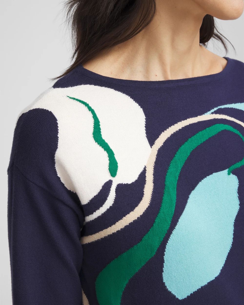 Wildflower Intarsia Pullover click to view larger image.