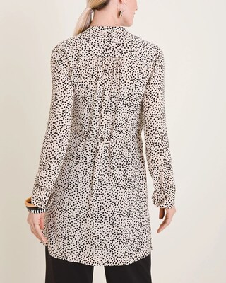 Dot-Print Smocked Tunic