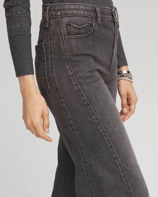 Wide Leg Frayed Hem Jeans click to view larger image.
