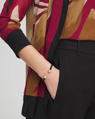 Black & Gold Tone Flex Cuff Bracelet