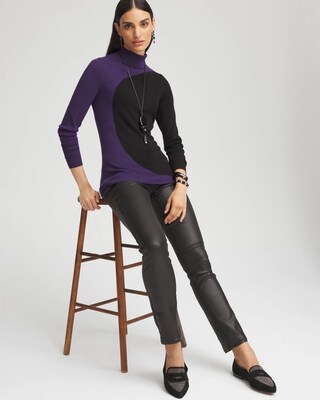 ECOVERO™ Colorblock Turtleneck Sweater click to view larger image.