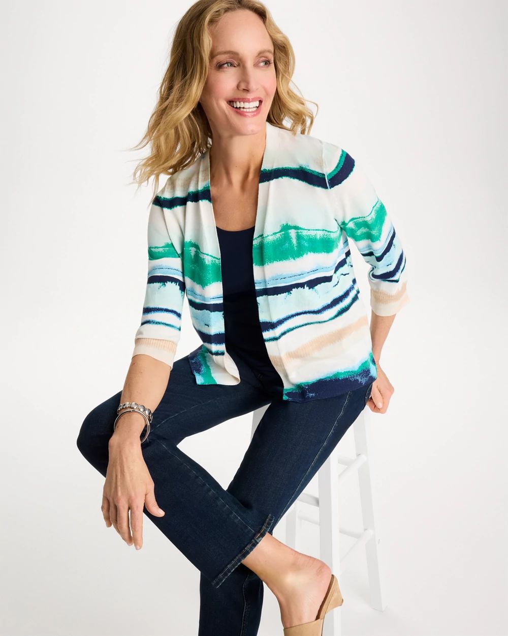 Grotto Striped Summer Romance Cardigan click to view larger image.