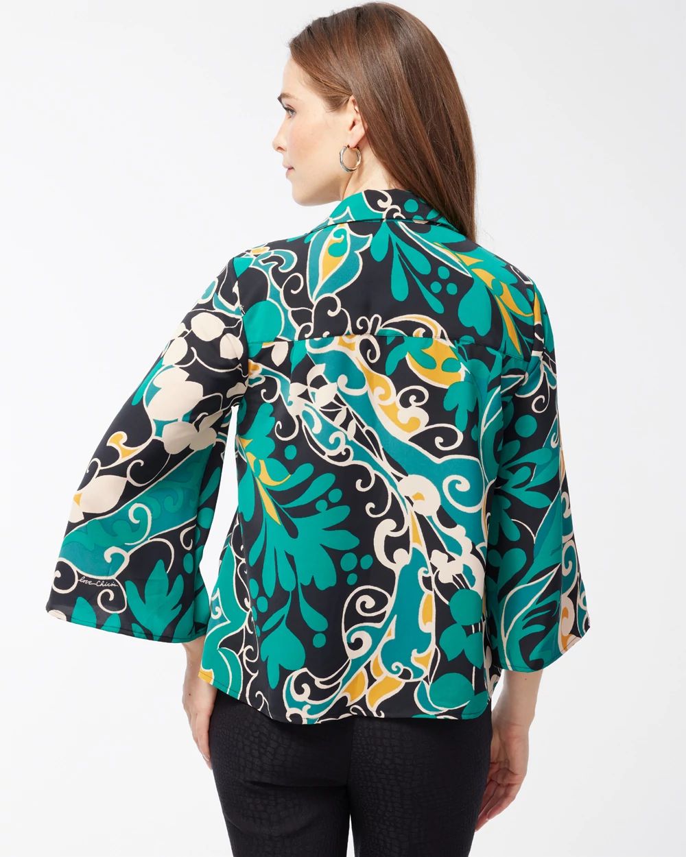 Floral Cape Sleeve Shirt