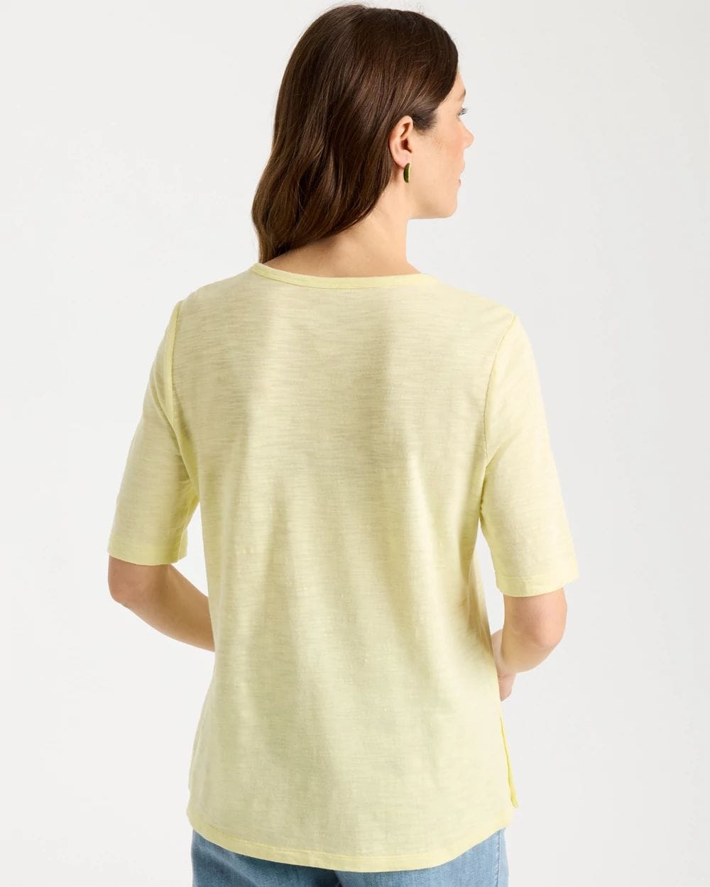 Slub Crewneck Button Tee