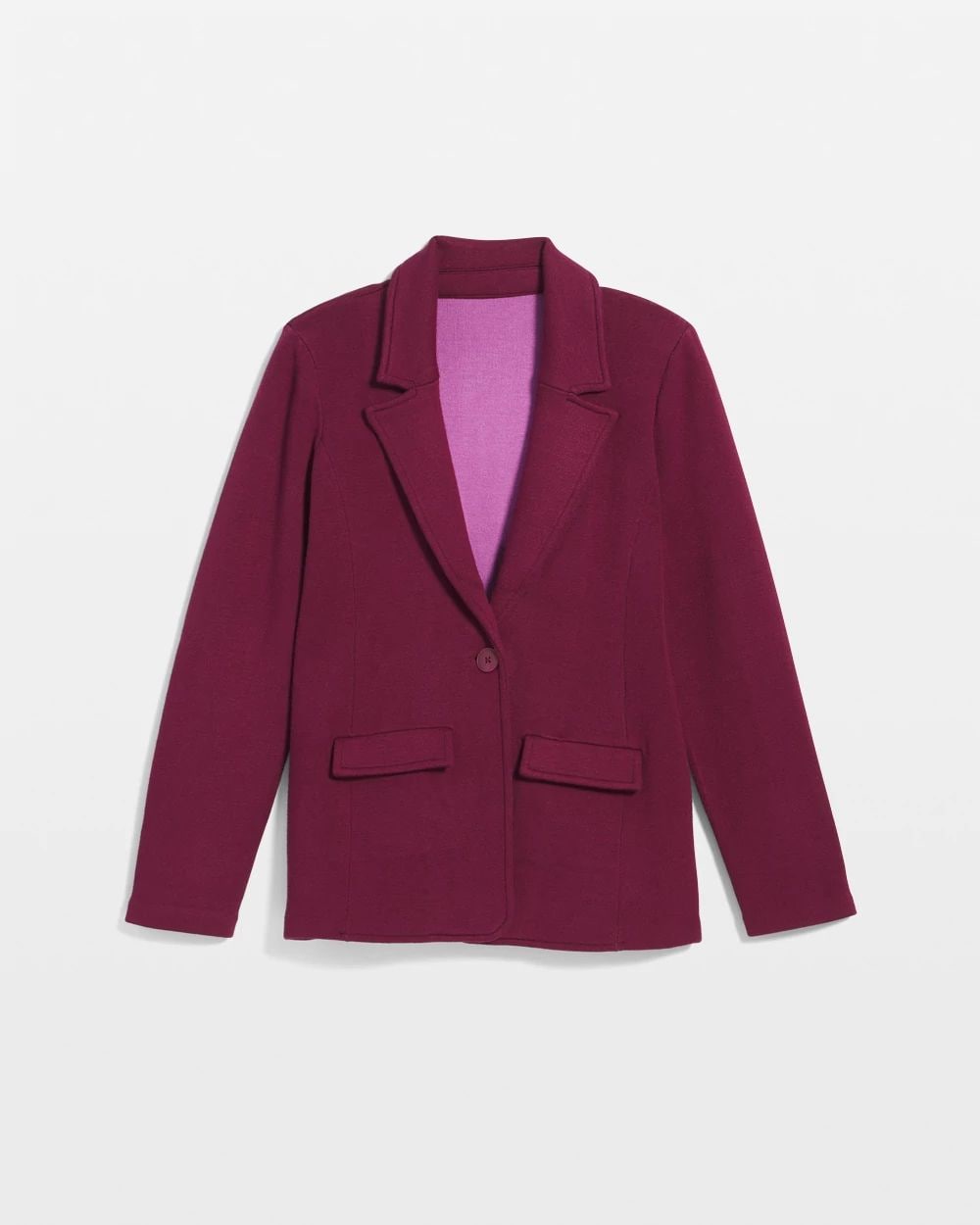 Single-Breasted Sweater Blazer