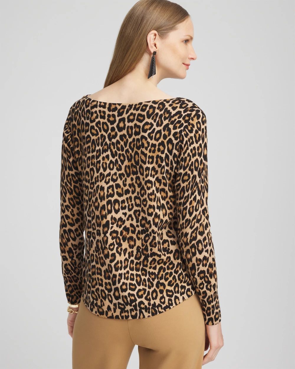 Leopard Bateau Neck Sweater