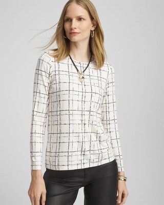 Touch of Cool™ Plaid Long Sleeve Layering Tee