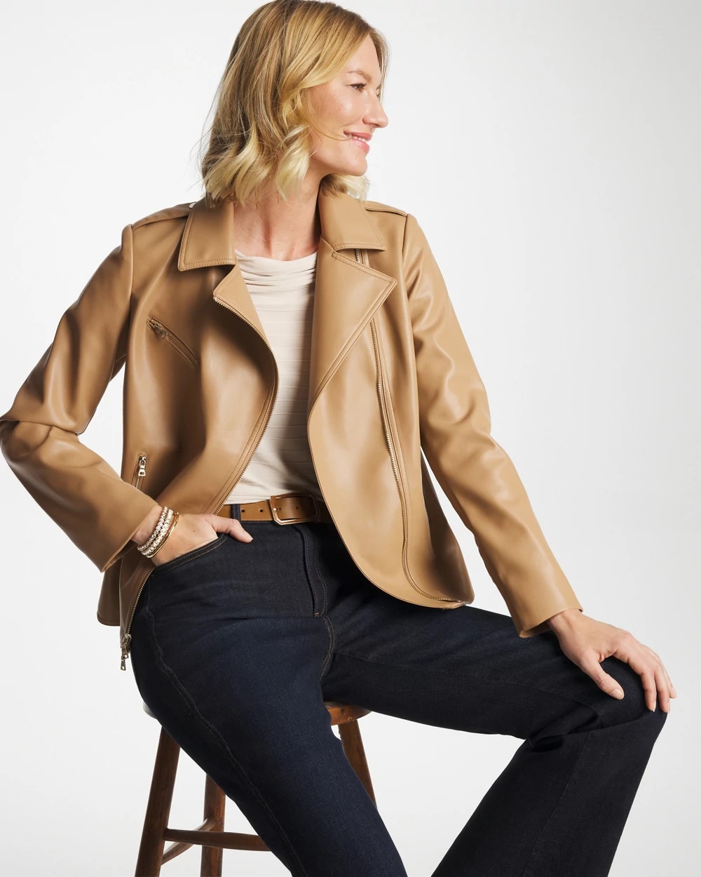 Faux Leather Moto Jacket