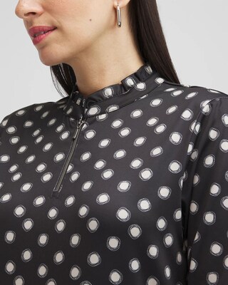Zenergy® UPF Polka Dot Ruffle Neck Top