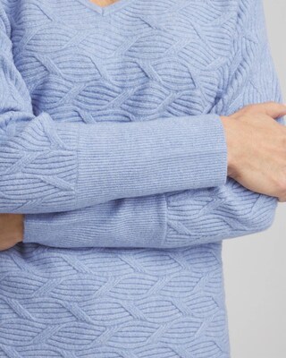V-Neck Cable-knit Pullover Sweater click to view larger image.