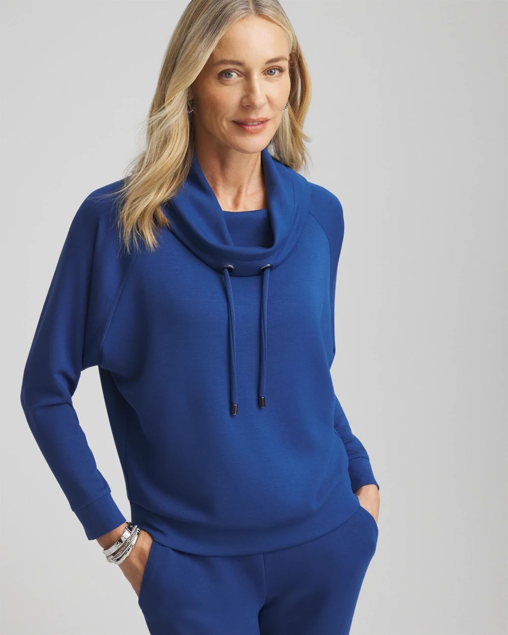 Zenergy® Scuba Cowl Neck Pullover Top
