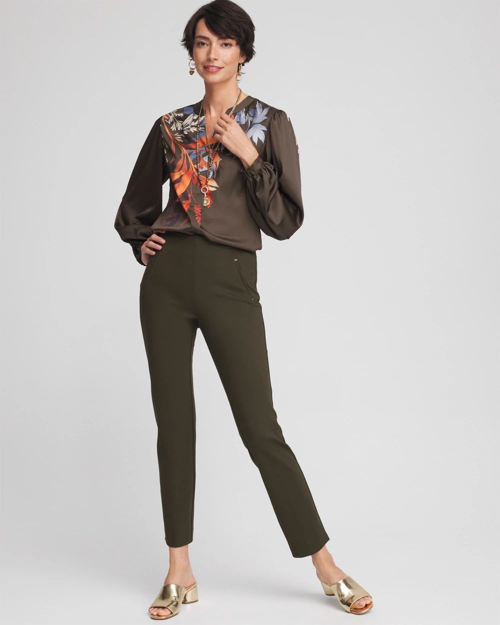 Petite Juliet Slim Trim Detail Ankle Pants