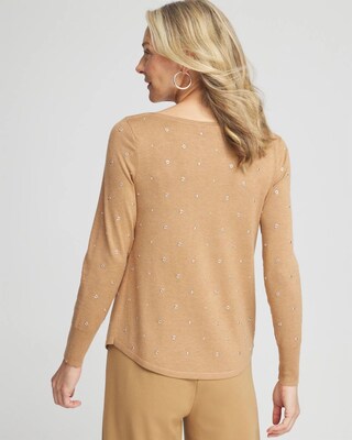 Studded Long Sleeve Pullover Sweater click to view larger image.