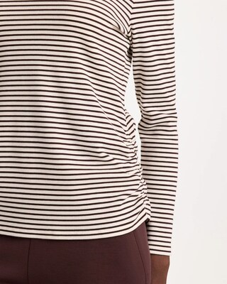 Zenergy® Knit Striped Ribbed Pullover click to view larger image.