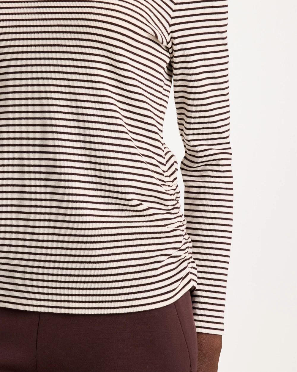Zenergy® Knit Striped Ribbed Pullover click to view larger image.