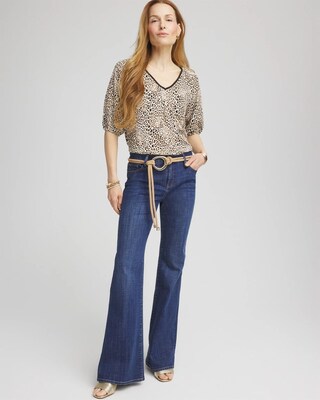Leopard Braided Linen Top click to view larger image.