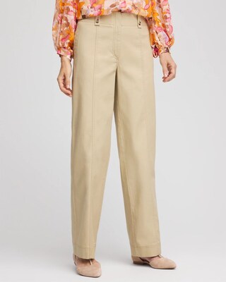 Petite Canvas Cargo Wide-Leg Pants click to view larger image.