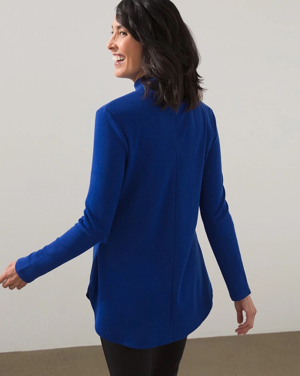 Pima Mock Neck Zip Back Tunic