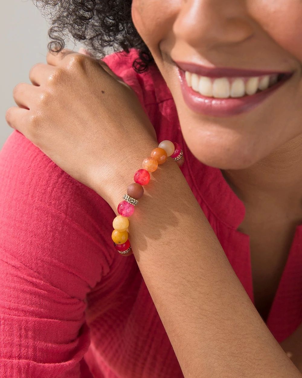 Agate and Aventurine Stretch Bracelet