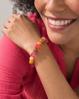 Agate and Aventurine Stretch Bracelet