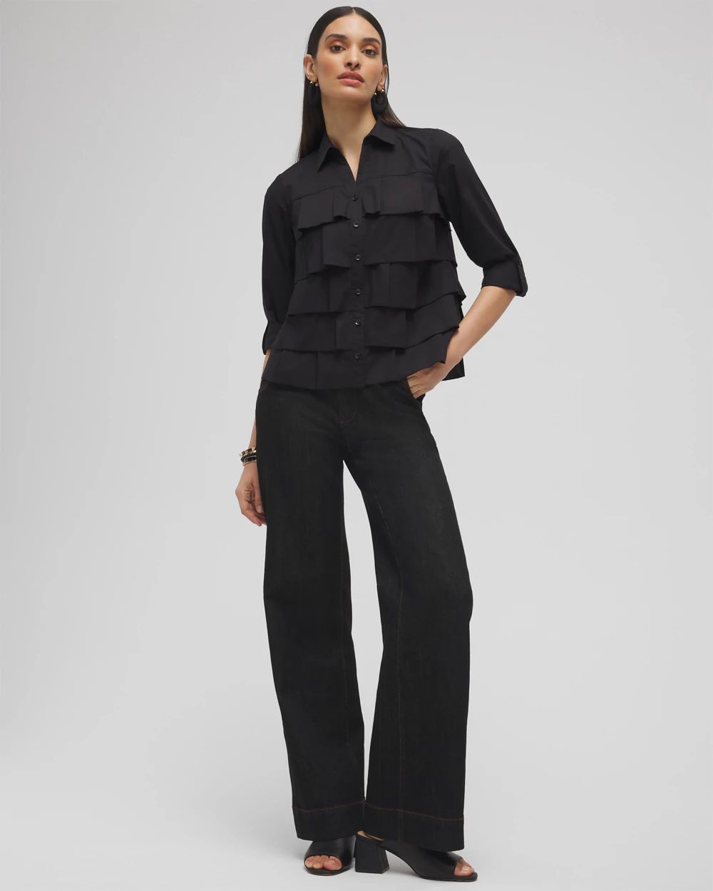 Poplin Ruffle Shirt