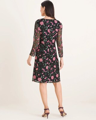 Embroidered Mesh Dress