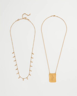 Convertible Long Double Pendant Necklace click to view larger image.