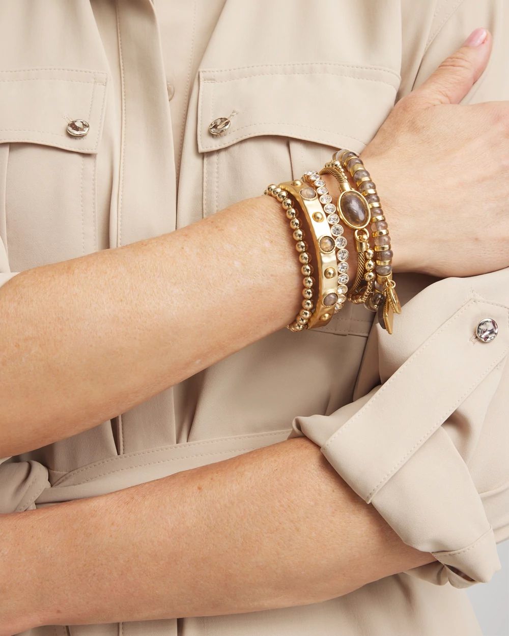 Brown Cuff Hinge Bracelet