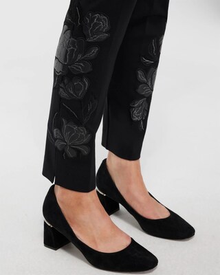 Juliet Faux Leather Applique Ankle Pants