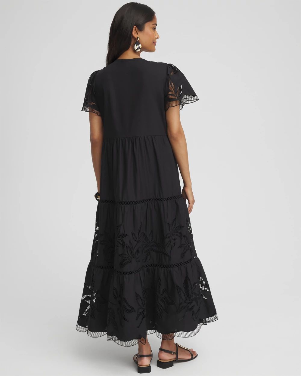 Eyelet Lace Inset Maxi Dress