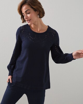 Zenergy French Terry Cutwork Top