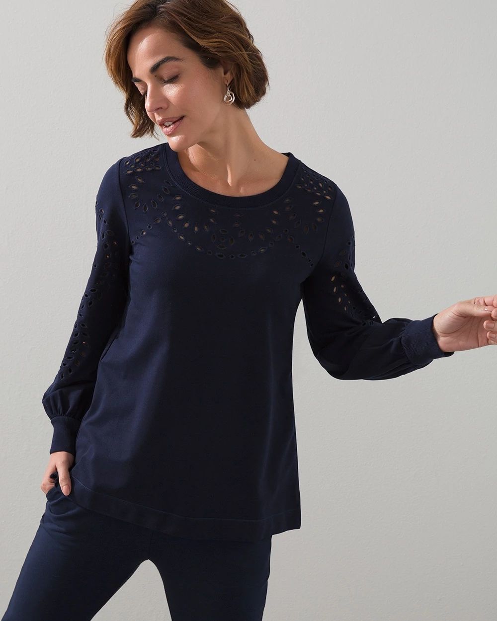 Zenergy French Terry Cutwork Top