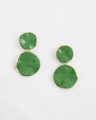 No Droop™ Green Round Drop Earrings