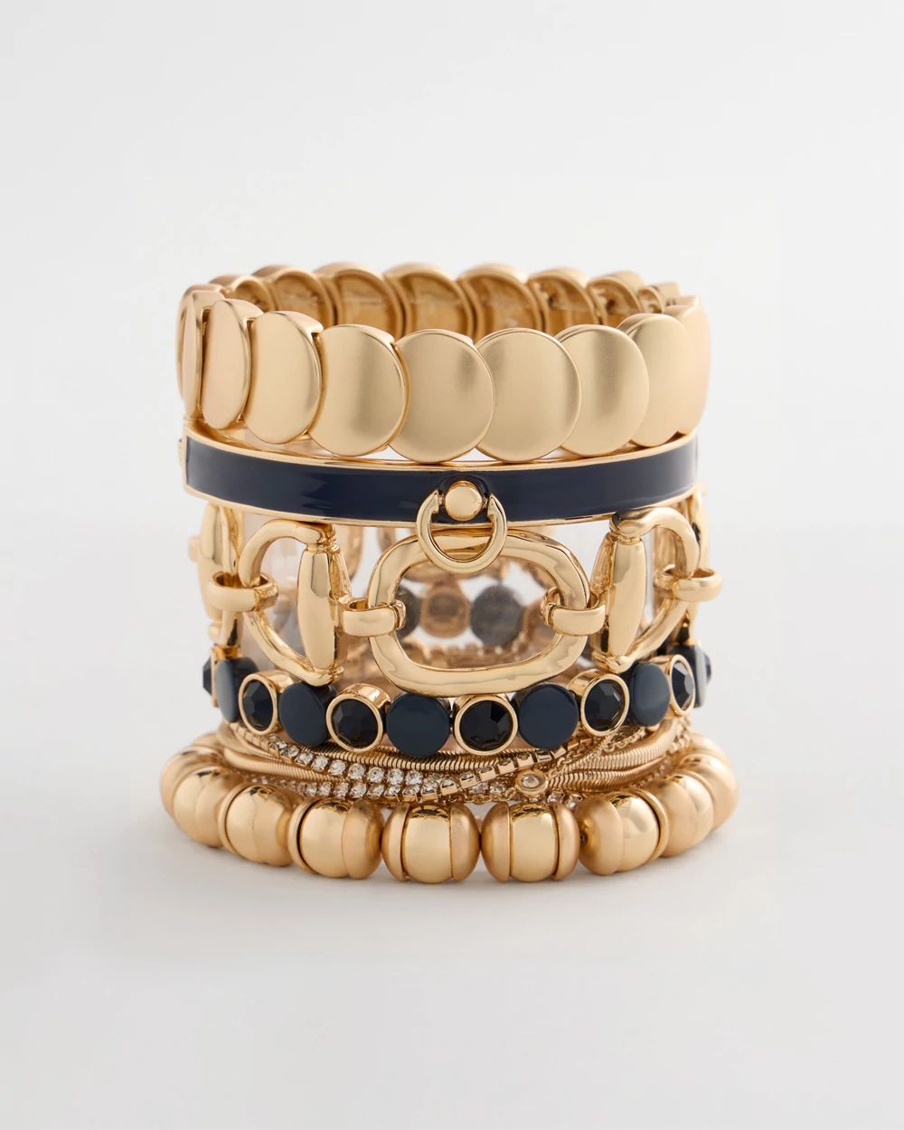 Navy Enamel Stretch Bracelet click to view larger image.
