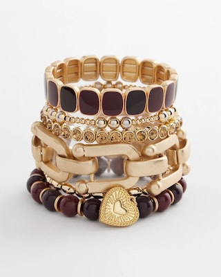 Amber Hues Shiny Stretch Bracelet click to view larger image.