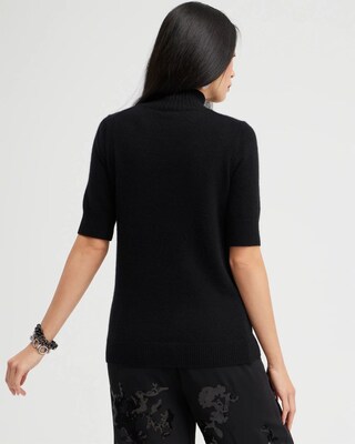 Cashmere Elbow Sleeve Pullover Sweater click to view larger image.