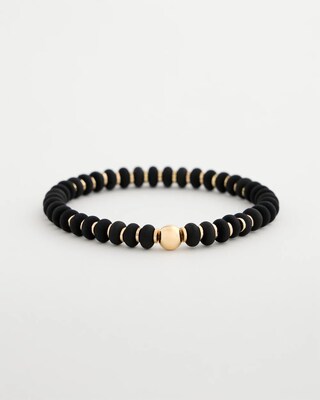 Black Round Stretch Bracelet